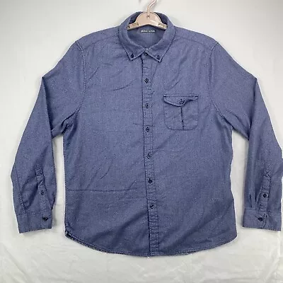 Michael Bastian Men No Size Tag (L?) Heather Blue Long Sleeve Button Down Shirt • $19.98