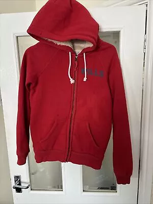 Jack Wills Women’s Red Fur Lined Hoodie Size 10 • £4