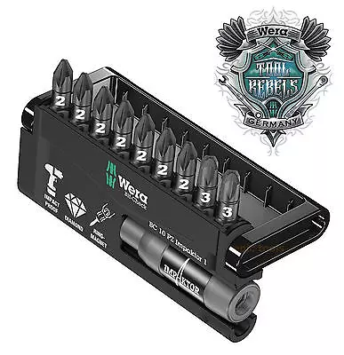 Wera Impaktor Pz2 & Pz3 Impact Driver Screwdriver Bits & Magnetic Holder 057684 • £29.95