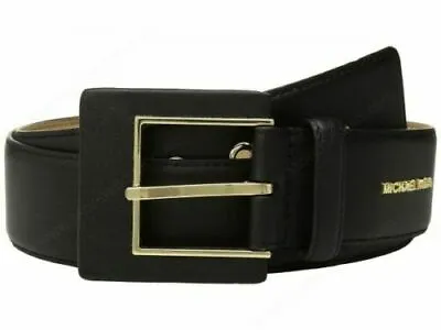 Michael Kors Womens 1.7  Wide Belt Black Leather Square Buckle Size Medium ~NEW! • $34.95