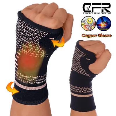 £10.79 • Buy Copper Wrist Support Splint Brace For Carpal Tunnel Arthritis Sprains Tendonitis