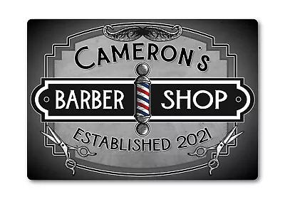 Personalised METAL Vintage Barbershop Sign Plaque. Salon Hairdressing Business  • £13.15