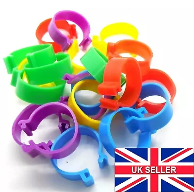 Large 20mm Birds RINGS Reusable Chicken Poultry Duck Quail Click Tags Clips Ring • £3.99