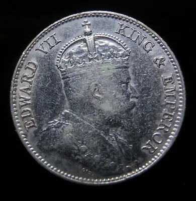 1902 Straits Settlements 10 Cents Edward VII Silver Coin • $28.99