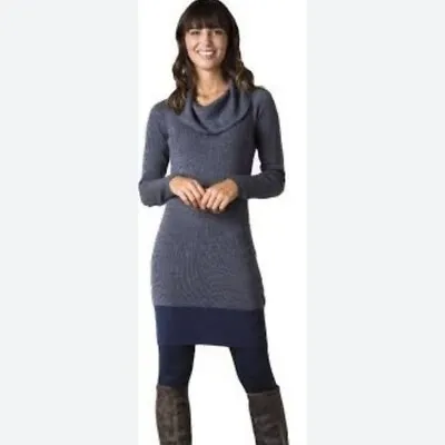 TOAD & Co Merino Wool Uptown Cowl Neck Sweater Dress SZ S • $27.99