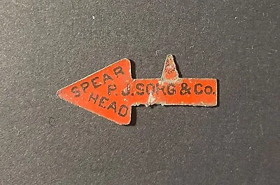 Spear Head Tin Tobacco Tag - P. J. Sorg & Company - Metal Tag - Tobacco (CB Lot) • $2.49