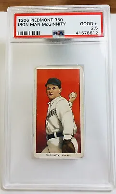 1909-11 T206 Iron Man McGinnity Piedmont 350/25 Back Card PSA 2.5 HOF🔥 • $429.99