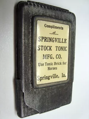 Circa 1910 Springville Stock Tonic Match Safe Iowa • $125