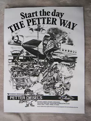 'start The Day The Petter Way' Old  Diesel Engines Advert (laminated Photocopy) • £3.99