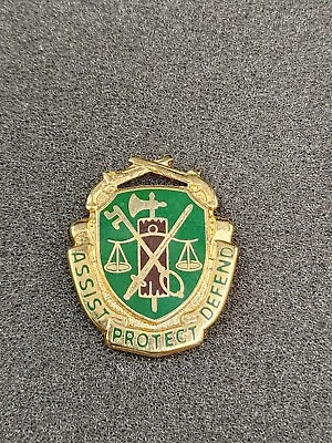 GENUINE U.S. Army Corps Crest Military Police ASSIST PROTECT DEFEND Lapel Pin • $6