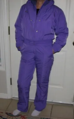 Vtg OBERMEYER Women's Size 10  Purple Insulated Ski Suit Snowsuit Skiing Overall • $55