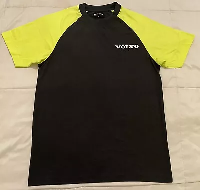 Volvo Automobiles Logo Charcoal & ￼Fluorescent Yellow Sz L T-Shirt Berendsen • $14.40