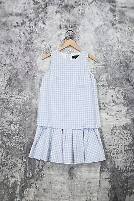 Victoria Beckham Target Girls Blue Gingham Plaid Sleeveless Dress Size XL • $5.99