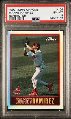 1997 Topps Chrome Refractor #106 Manny Ramirez PSA 8 POP 3 Indians • $225