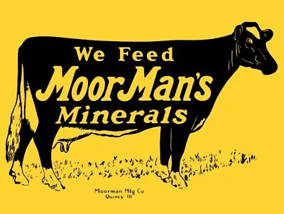 Moor Man's Minerals Cow Theme NEW Metal Sign 24 X30  USA STEEL XL Size 7 Lbs • $129.88