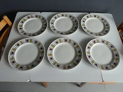 Kathie Winkle Broadhurst Ironstone Rushstone Dinner Plates 9.5 Inches Vintage X6 • £60