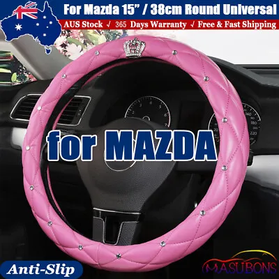 2023 Deluxe PU Leather Car Steering Wheel Cover 15'' For Mazda CX3 CX5 CX7 & CX9 • $38.45