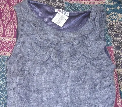 £7.99 • Buy Grey Ruffle Sleeveless, Mini Dress Size Small 33.5  Length By Wal-G