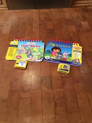 My First LeapPad Lot Of 2 Leaps Big Day & Dora To Rescue W Cartridges Leap Frog • $11.44