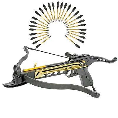 KingsArchery Crossbow Self Cocking Pistol 80 LBS 27 Aluminum Arrows Tactical • $59.97