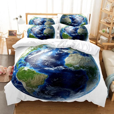 $48.47 • Buy Green Planet Quilt Cover Pillowcase  Queen Color Comfort Bedding Set