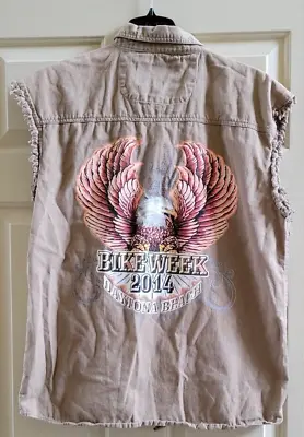 Daytona Bike Week 2014 Men's Shirt Vest - Size M - Brown - Regent & Co. • $12.99