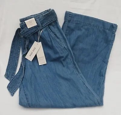 Ladies Marks And Spencer Per Una Indigo Wide High Rise Lightweight Jeans Size 12 • £17.50