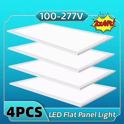 4 Pack 75 Watt Flat Panel LED Ceiling Lights 2X4 LED Edge Lite Flat Panel Light • $198.16