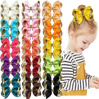 $39.94 • Buy Hair Bows Clip Double Layer Grosgrain Ribbon Toddler Kids Headwear Accessory Set