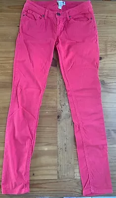 Mudd Junior’s Size 3 Bright Red/Cherry Low Rise Skinny Jeans EUC  • $19.50