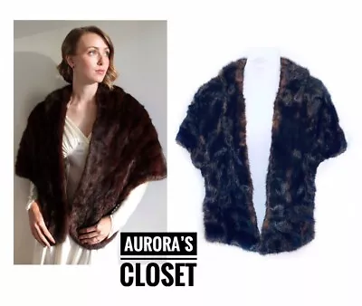 Vintage Brown Mink Stole Shawl Wrap J.N. Adam & Co VTG 40's  • $150