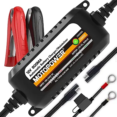 Car Auto Motorcycle Battery Charger Float Trickle Tender Maintainer 12V 800mA • $31.99