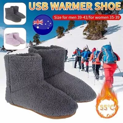 £6.99 • Buy Warmer Plush Foot  Feet Slippers USB Electric Heated Shoes Winter Heating Warm 