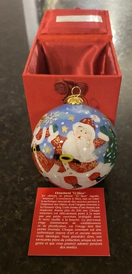 $21.95 • Buy Pier 1 Li Bien Glass Christmas Ornament Santa & Mrs. Claus 2010~~Reverse Painted