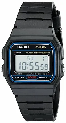 Casio F91W-1 Men's Classic Black Resin Band Alarm Chronograph LCD Digital Watch • $18.77