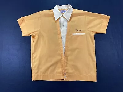 Vintage Bowling Shirt 1960's 1970's Sz Men's M Pla-Shirt By Dunbrooke • $79.95