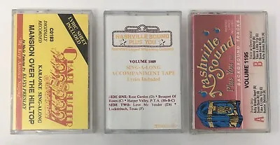3 KARAOKE Cassette Tape Lot ELVIS Chart Buster Nashville Country Background 90s • $14.99