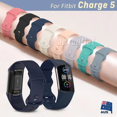 $4.99 • Buy For Fitbit Charge 5 Silicone Waterproof Replacement Wristband Waist Watch Band