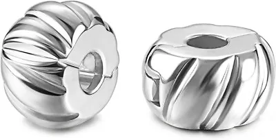 Authentic 2Pc Clip Lock Spacer Stopper Charm Bead Suits Pandora Bracelet NEW USA • $13.53