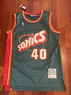 Shawn Kemp #40 Seattle SuperSonics Throwback Hardwood Classics Jersey Green XXL • $49.99