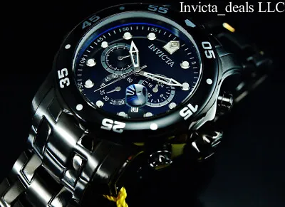NEW Invicta Men's 48mm Pro Diver SCUBA Chronograph COMBAT Triple Black SS Watch • $99.89