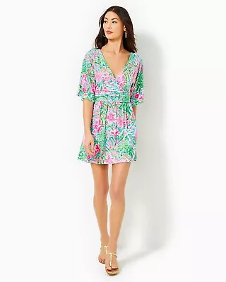 NWT Lilly Pulitzer Parigi Skort Romper Amalfi Blue Leaf It Wild SMALL • $119.99