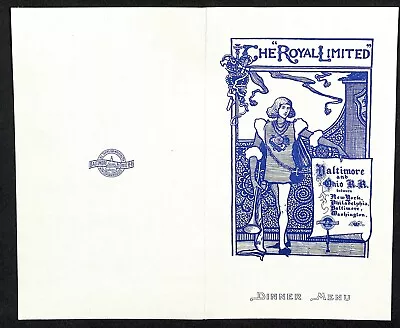 $24.99 • Buy C1920's-30's B&O Baltimore & Ohio Railroad Royal Limited Dining Car Dinner Menu