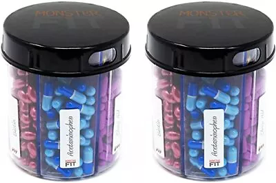 Monster Jr Supplement Pill Dispenser With Labels - 2 PACK • $18.87