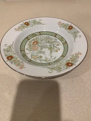 MIKASA Kabuki L9011 Soup Bowl Green Orange Blue Floral Platinum Trim EXCELLENT • $9.50