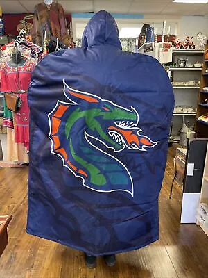 XFL Seattle Dragons Football Blue Cape Coat Jacket Poncho Hooded One Size #B • $39.95