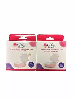 (2-PACK) Plum Beauty Compact Mirror With Power Bank(Travel) FREE SHIPPING • $12.99