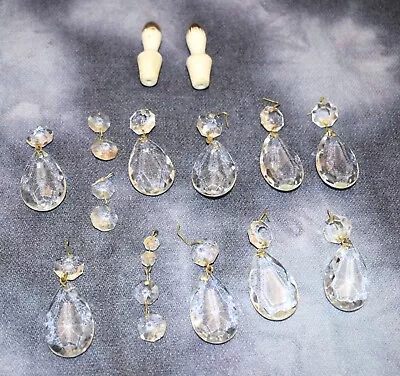 Lot Vintage Chandelier Crystals Teardrop Round • $12