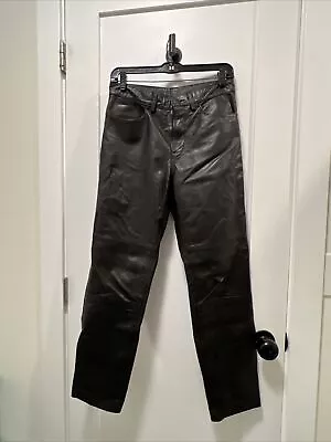 H&M 100% GENUINE LEATHER Men's Pants Size 29 Black Slim • $145