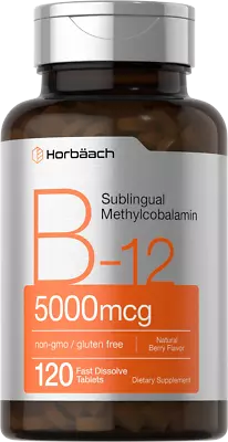 B12 Sublingual Methylcobalamin | 5000mcg | 120 Dissolvable Tablets | By Horbaach • $12.49